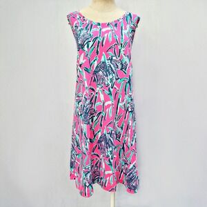 Lilly Pulitzer‎ Raylee Dress Small Pink Extra Lucky Sleeveless A Line Elephants